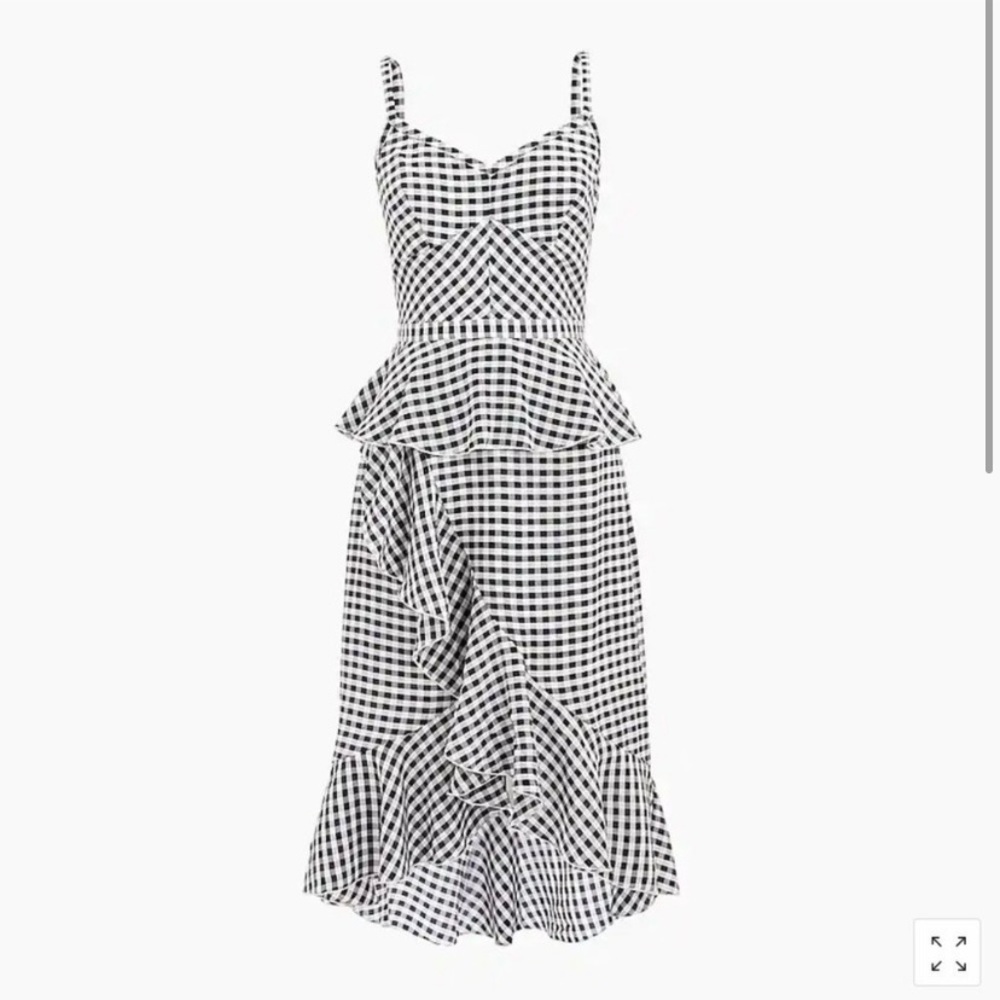 J Crew Silk Gingham Dress | Blue/White | Size: 6